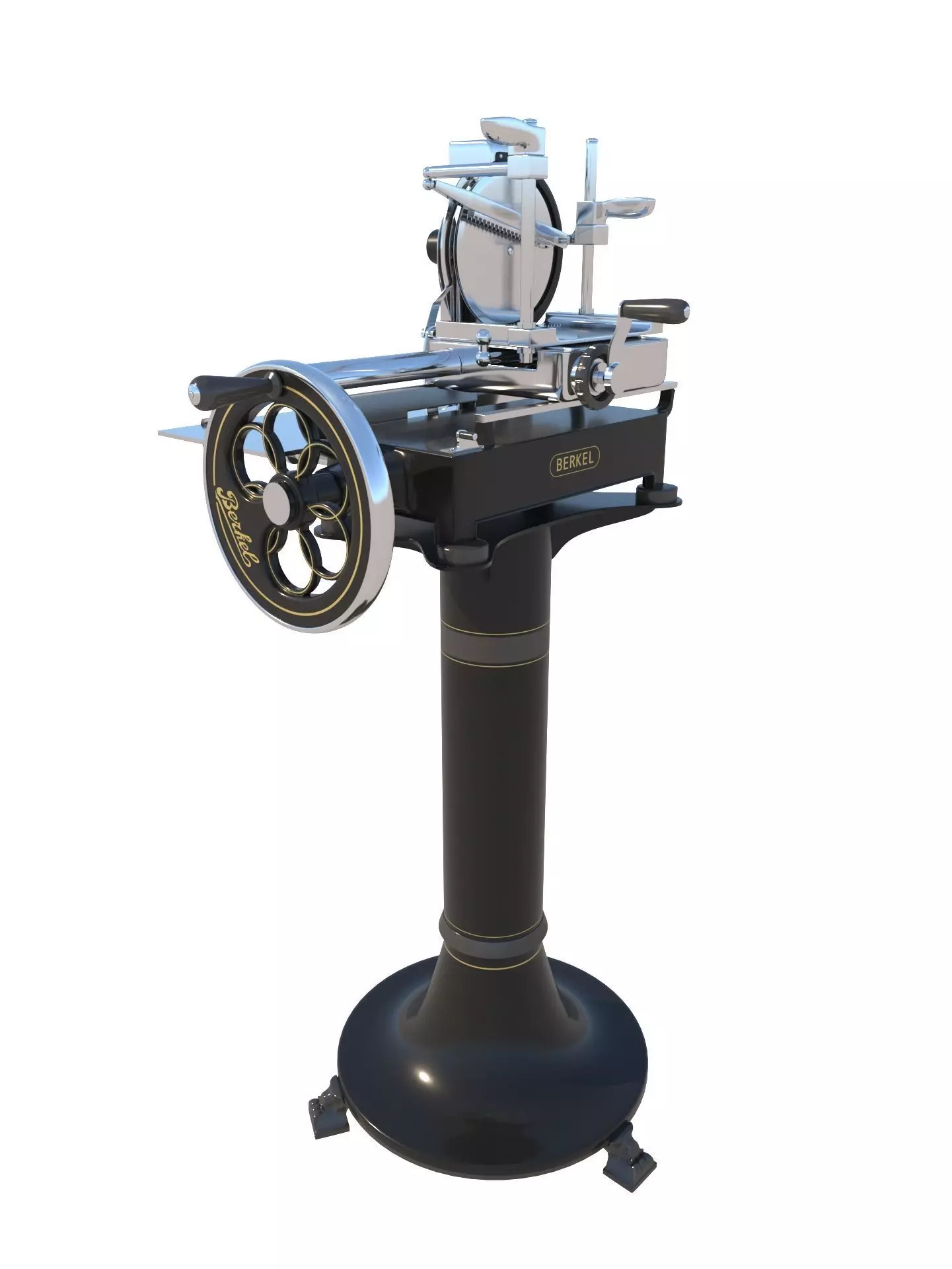 Berkel Food Ham Slicer Volano with Black Pedestal 3D model_0