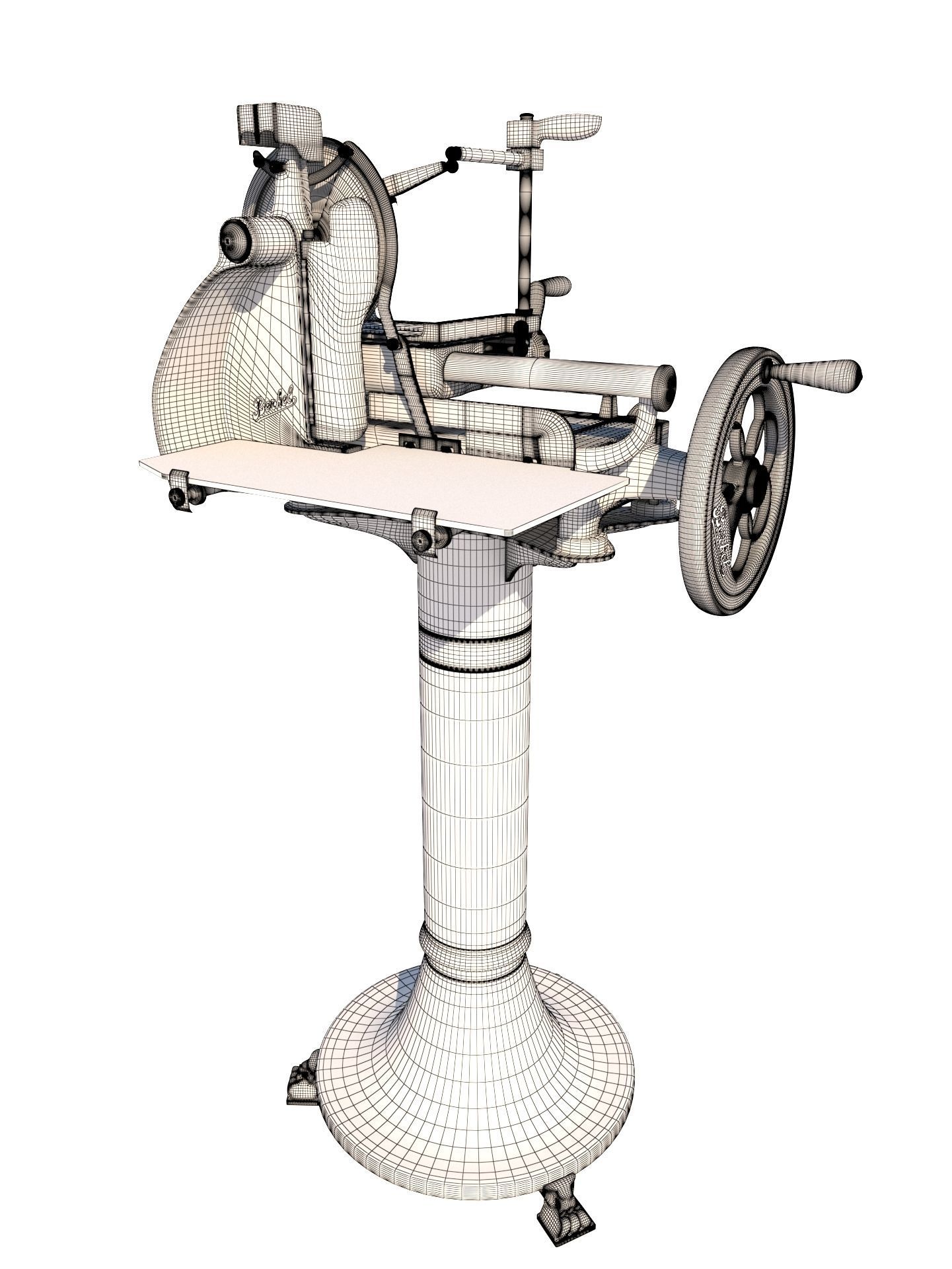 Berkel Food Ham Slicer Volano with Black Pedestal 3D model_5