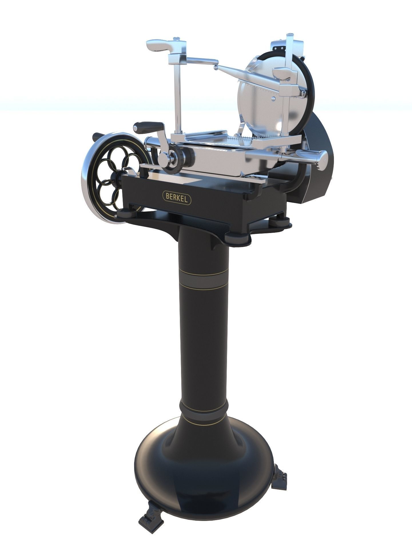 Berkel Food Ham Slicer Volano with Black Pedestal 3D model_1