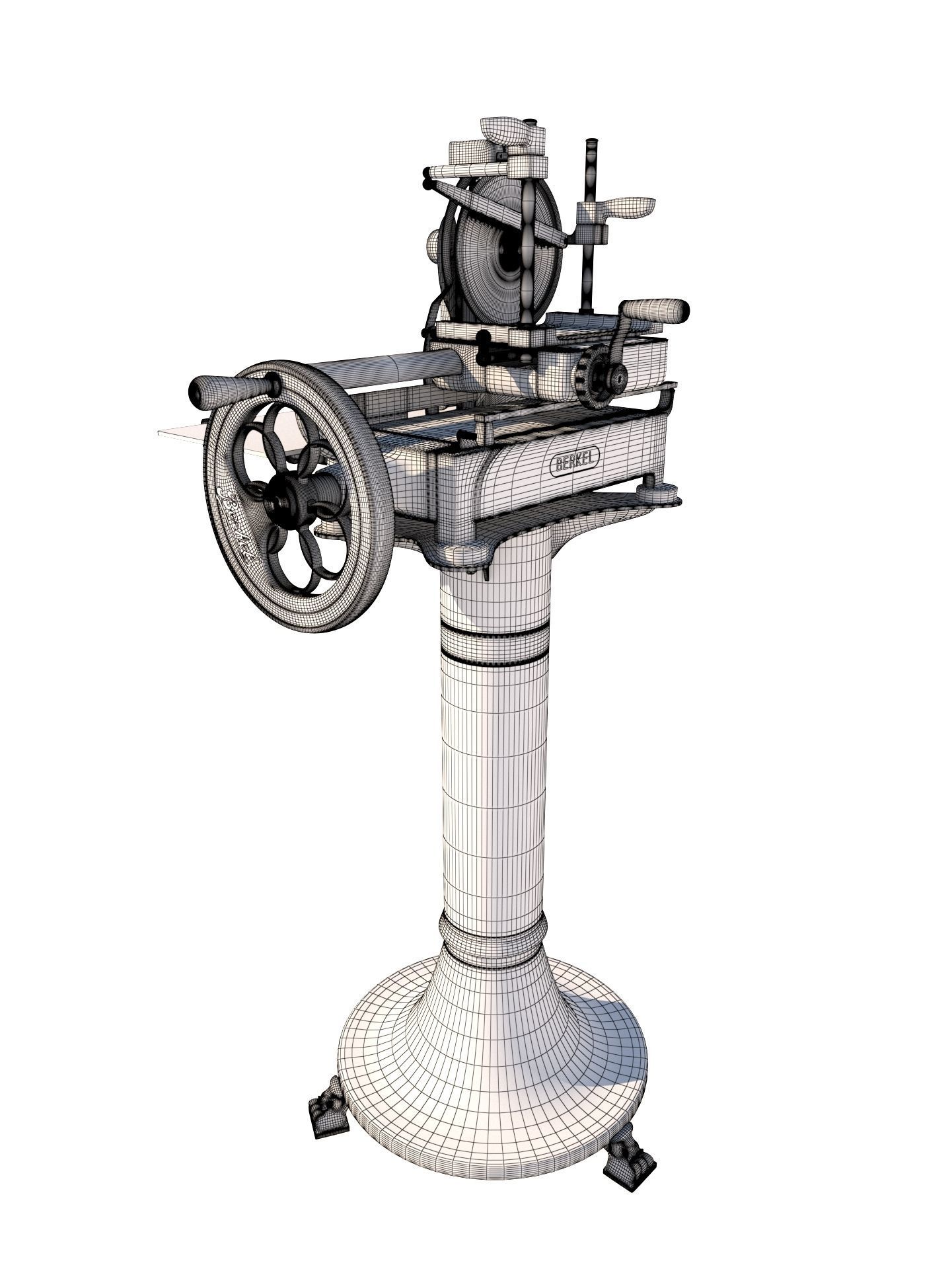 Berkel Food Ham Slicer Volano with Black Pedestal 3D model_3