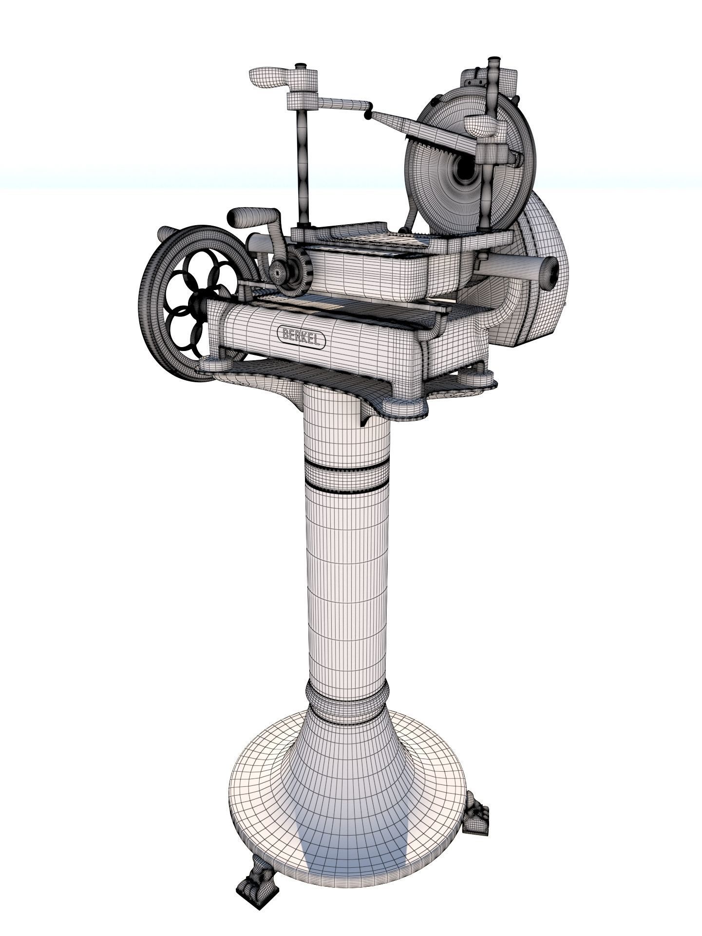 Berkel Food Ham Slicer Volano with Black Pedestal 3D model_4