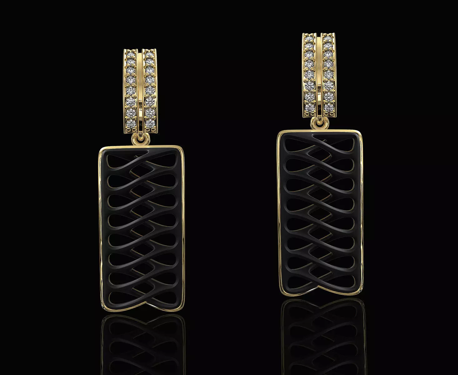 Parametric earrings 3D print model_0