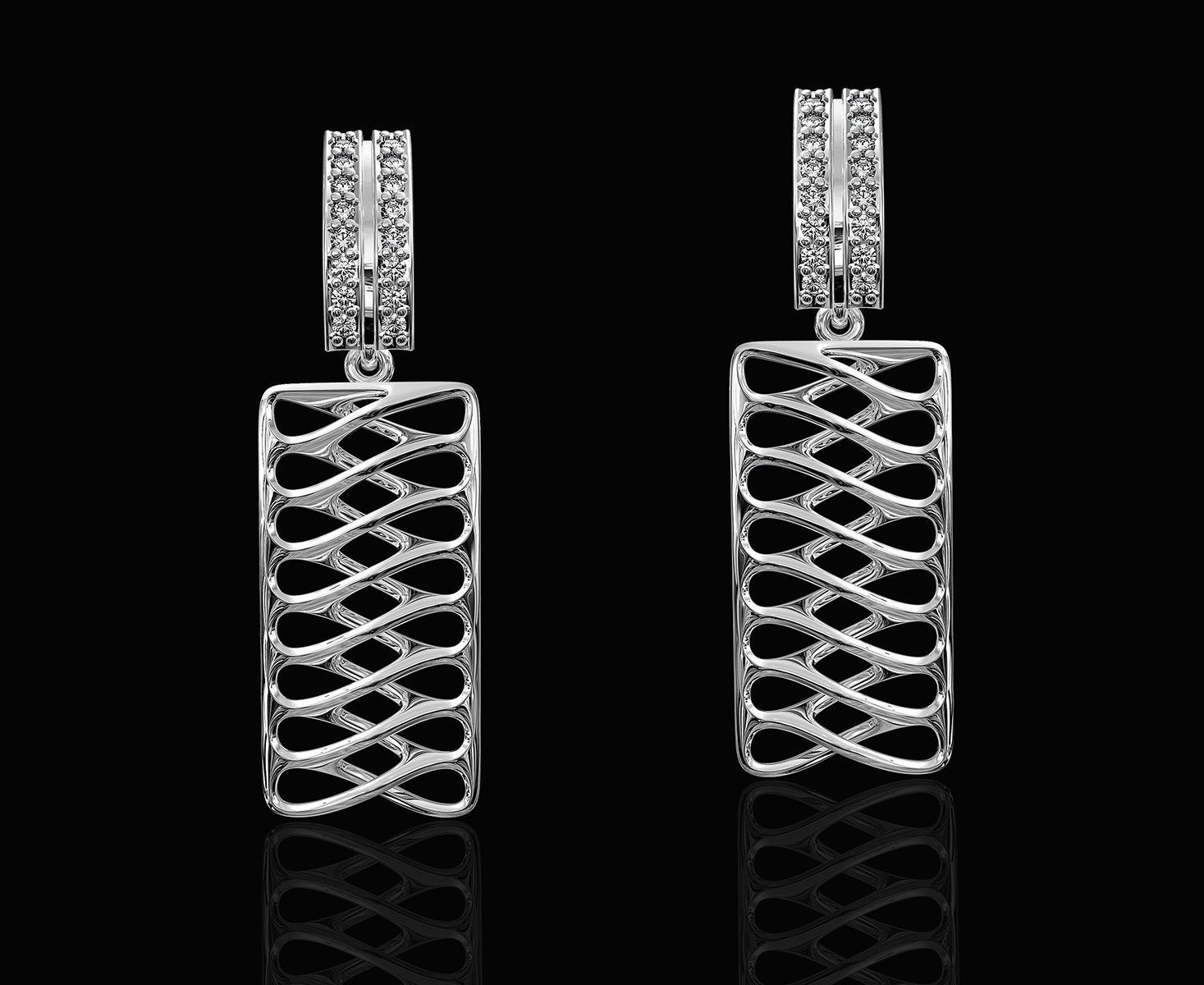 Parametric earrings 3D print model_2