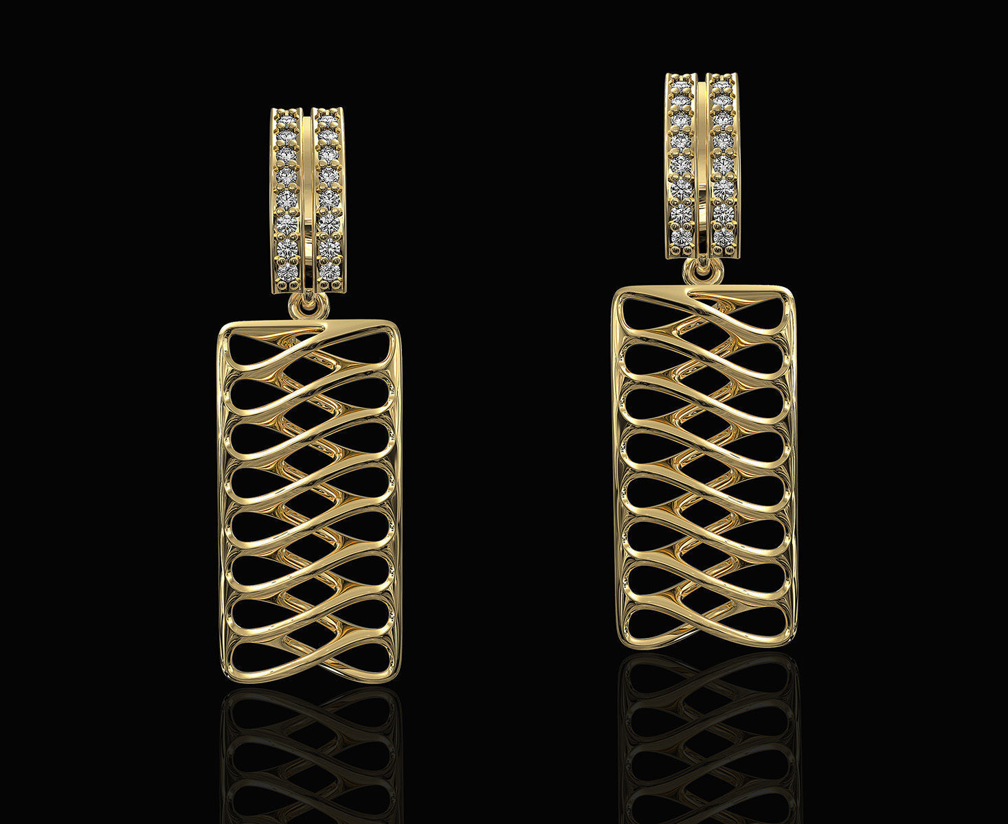 Parametric earrings 3D print model_3