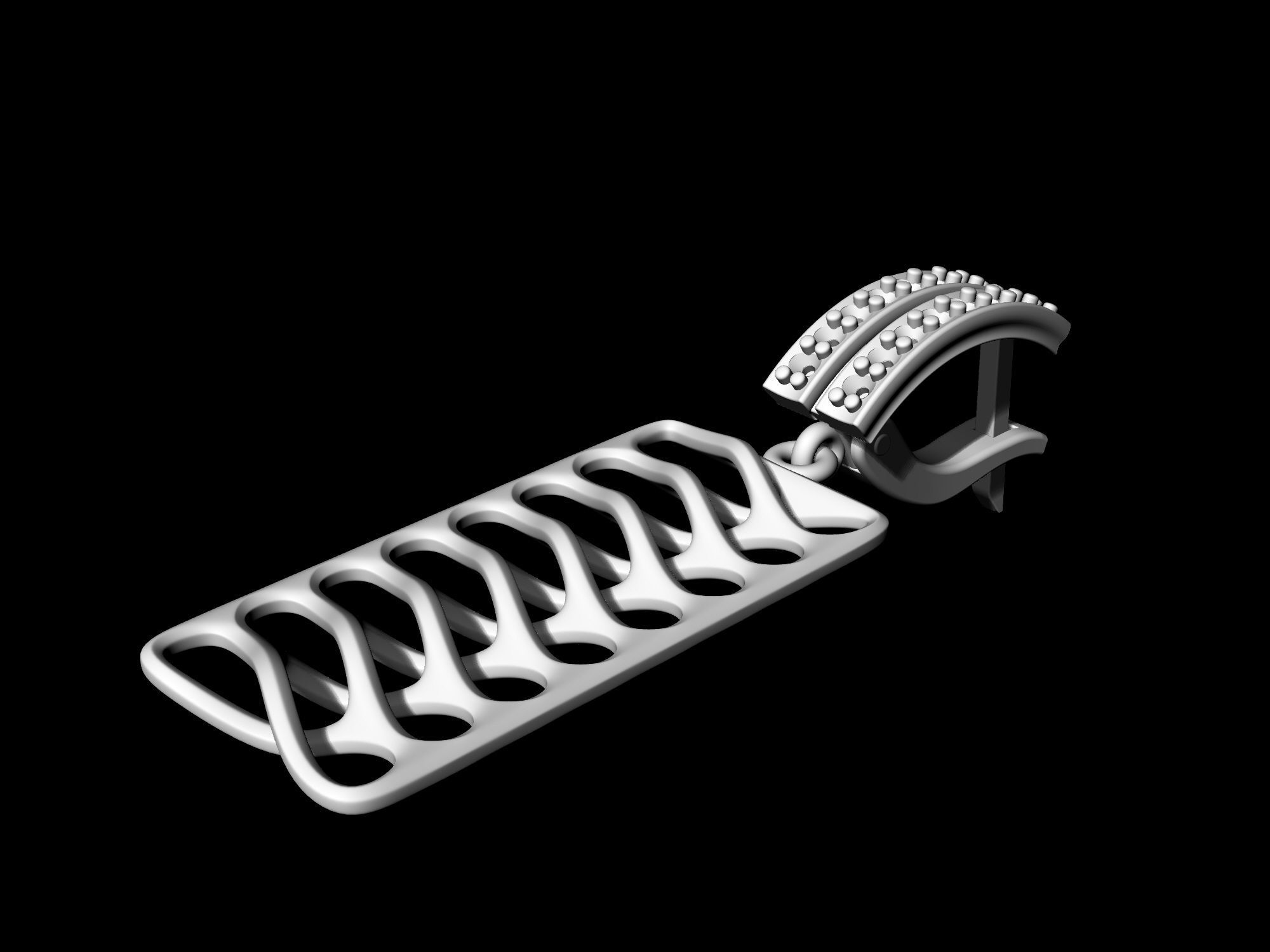 Parametric earrings 3D print model_8