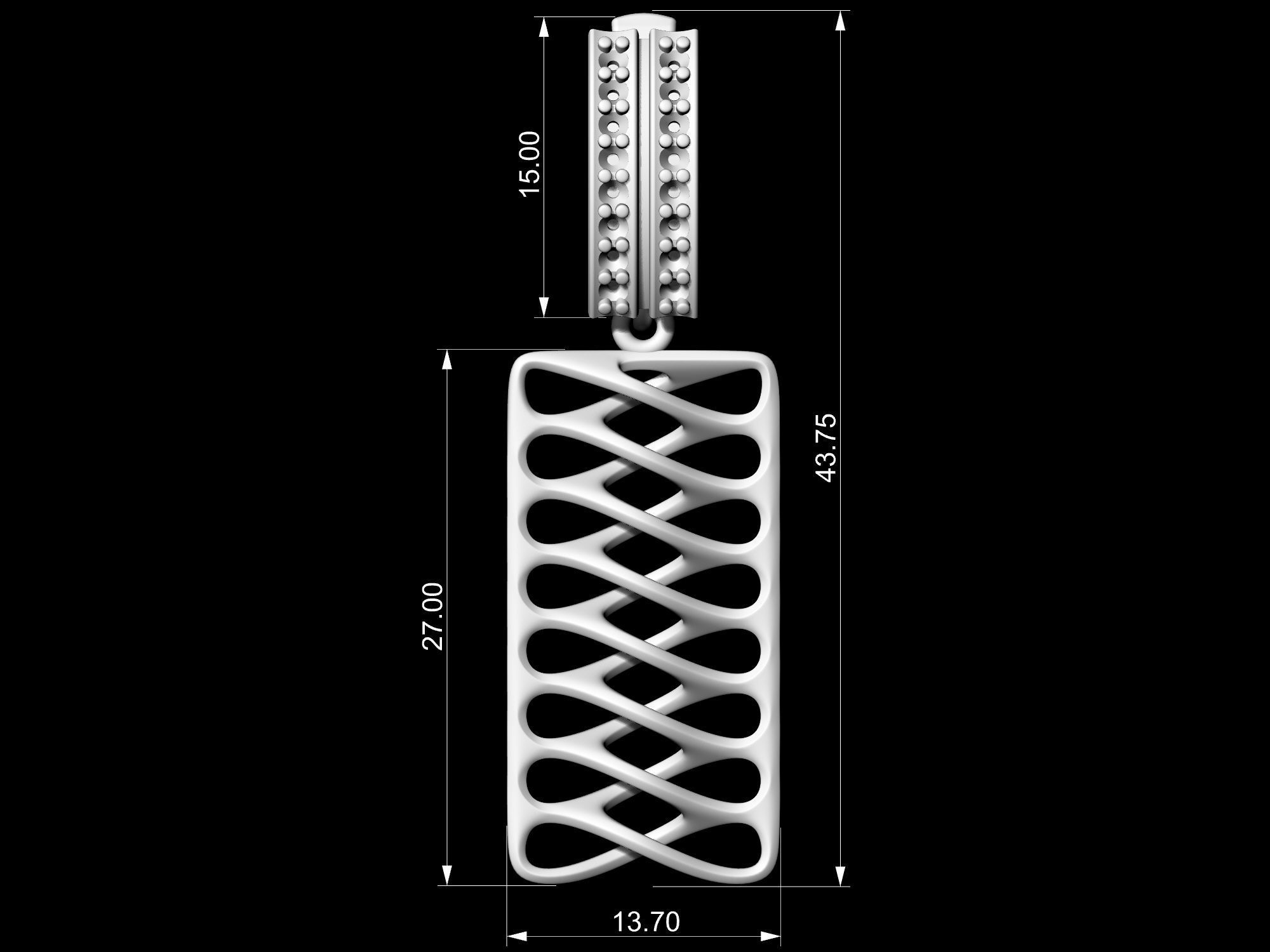 Parametric earrings 3D print model_11