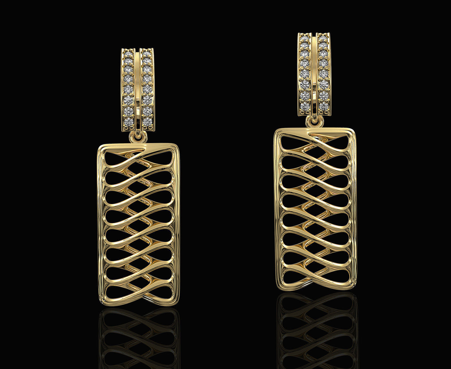 Parametric earrings 3D print model_1
