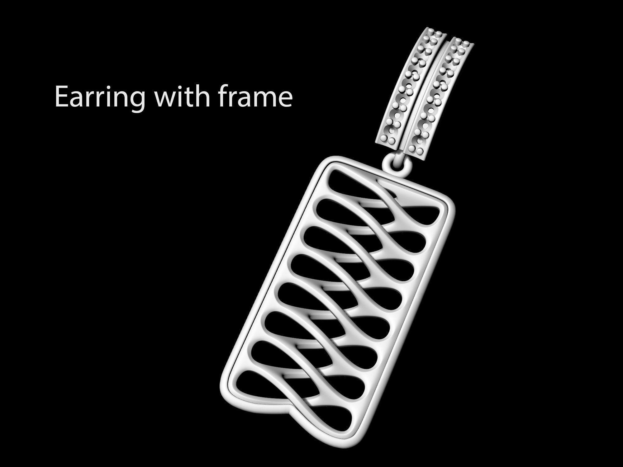 Parametric earrings 3D print model_7