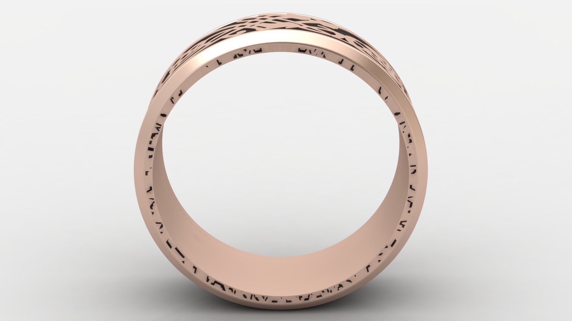 Enamel Abstract Ornament Wedding Gold Ring 3D print model_12