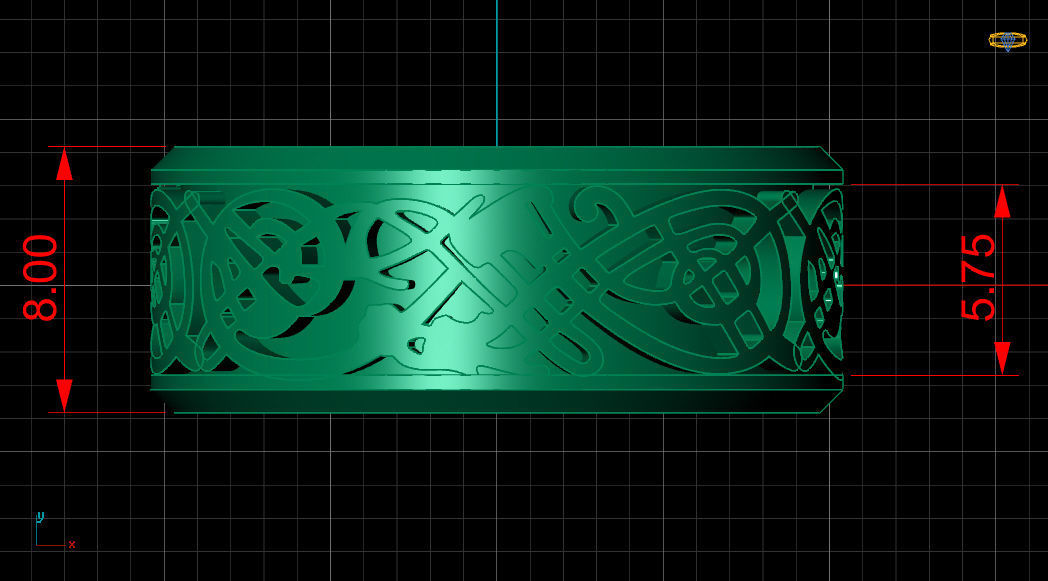 Enamel Abstract Ornament Wedding Gold Ring 3D print model_14