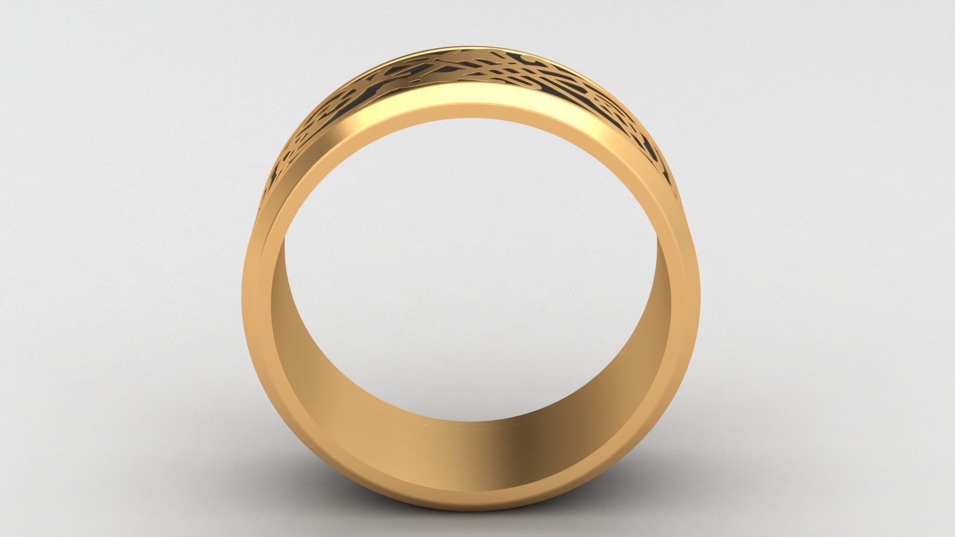 Enamel Abstract Ornament Wedding Gold Ring 3D print model_2