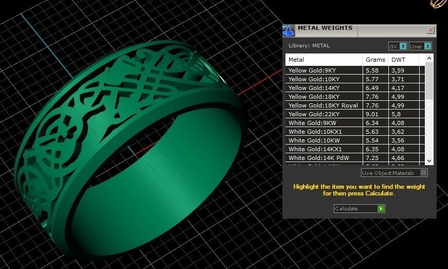Enamel Abstract Ornament Wedding Gold Ring 3D print model_19