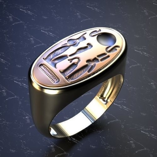 akhenaten ring Silver Gold  Print 3D print model