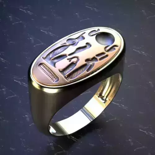 akhenaten ring Silver Gold  Print 3D print model