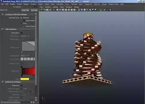 WOODEN PEN STAND Low-poly 3D model