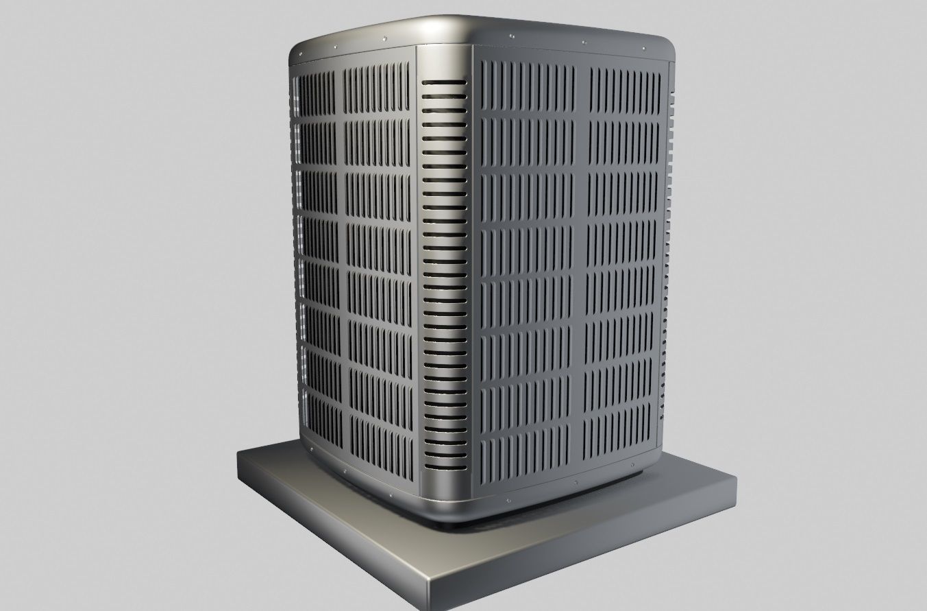 Heating and air conditioner unit on the stand 3D model_5