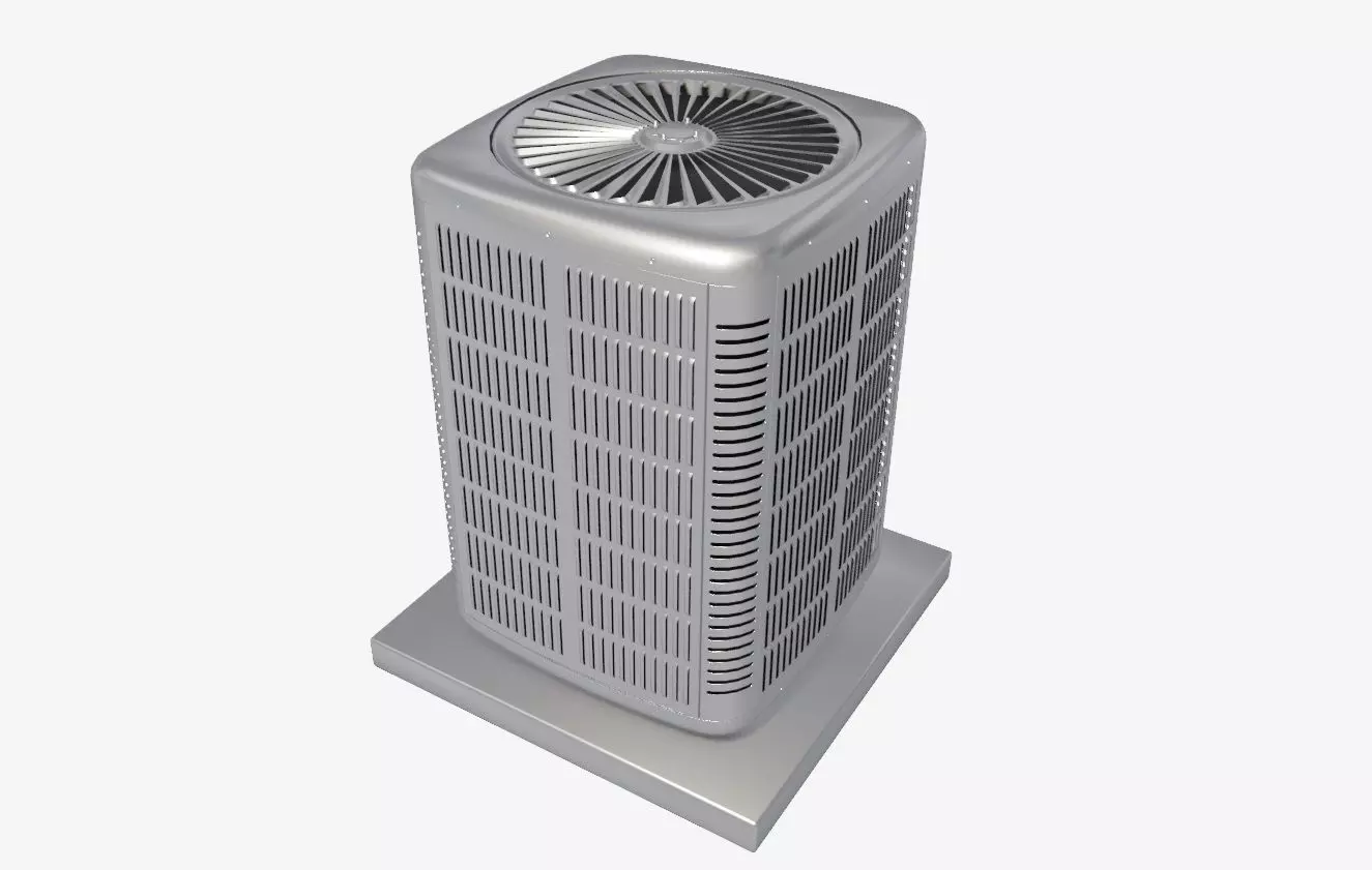 Heating and air conditioner unit on the stand 3D model_0