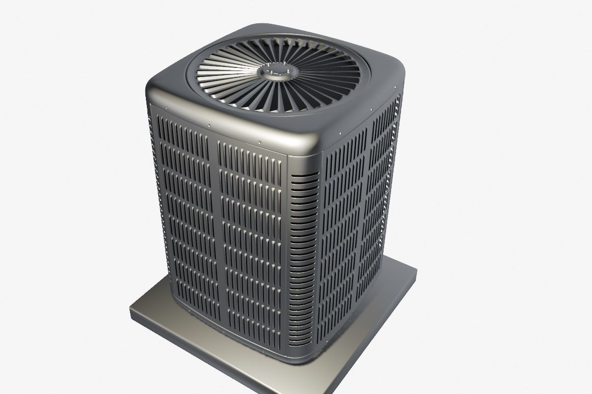 Heating and air conditioner unit on the stand 3D model_4