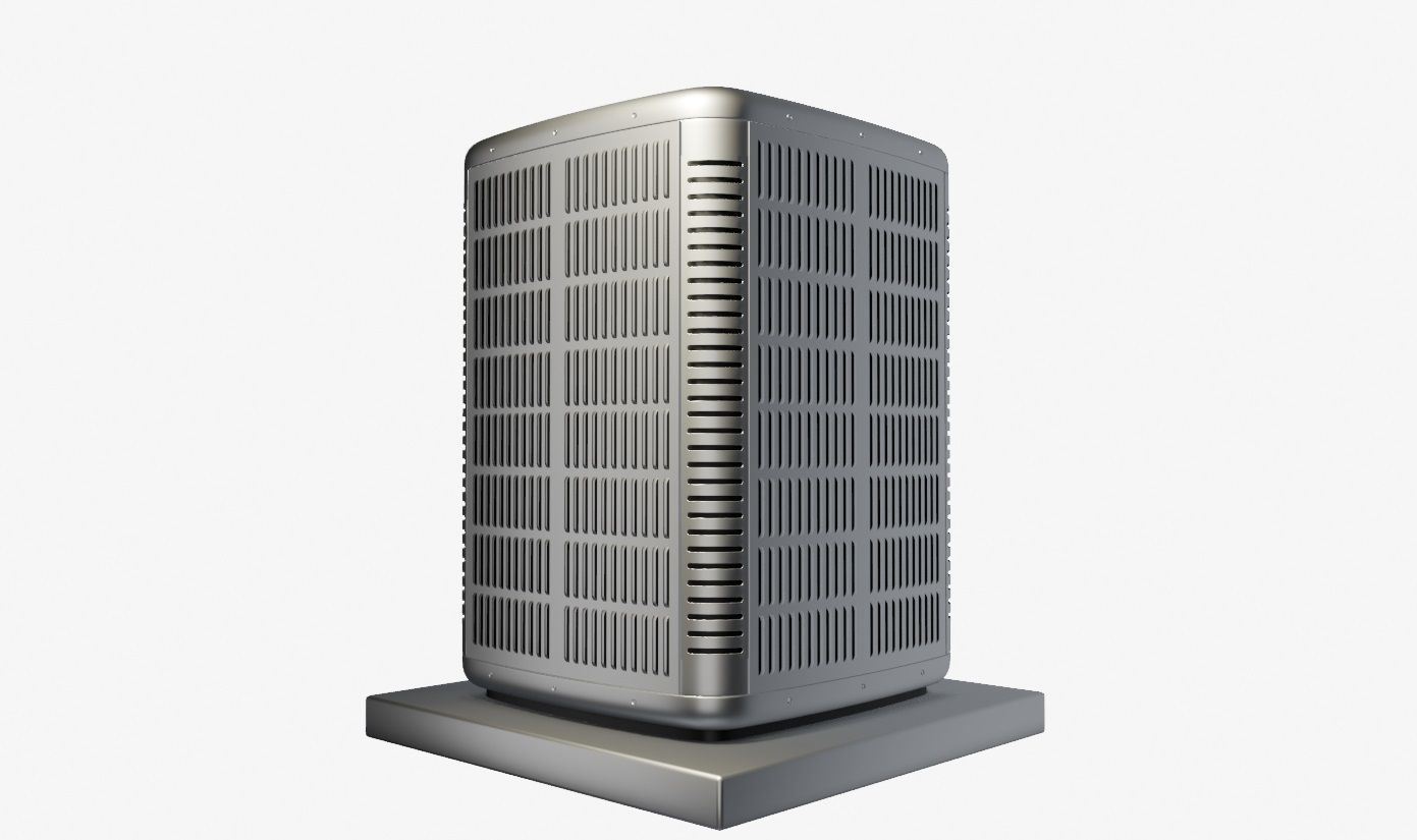 Heating and air conditioner unit on the stand 3D model_3