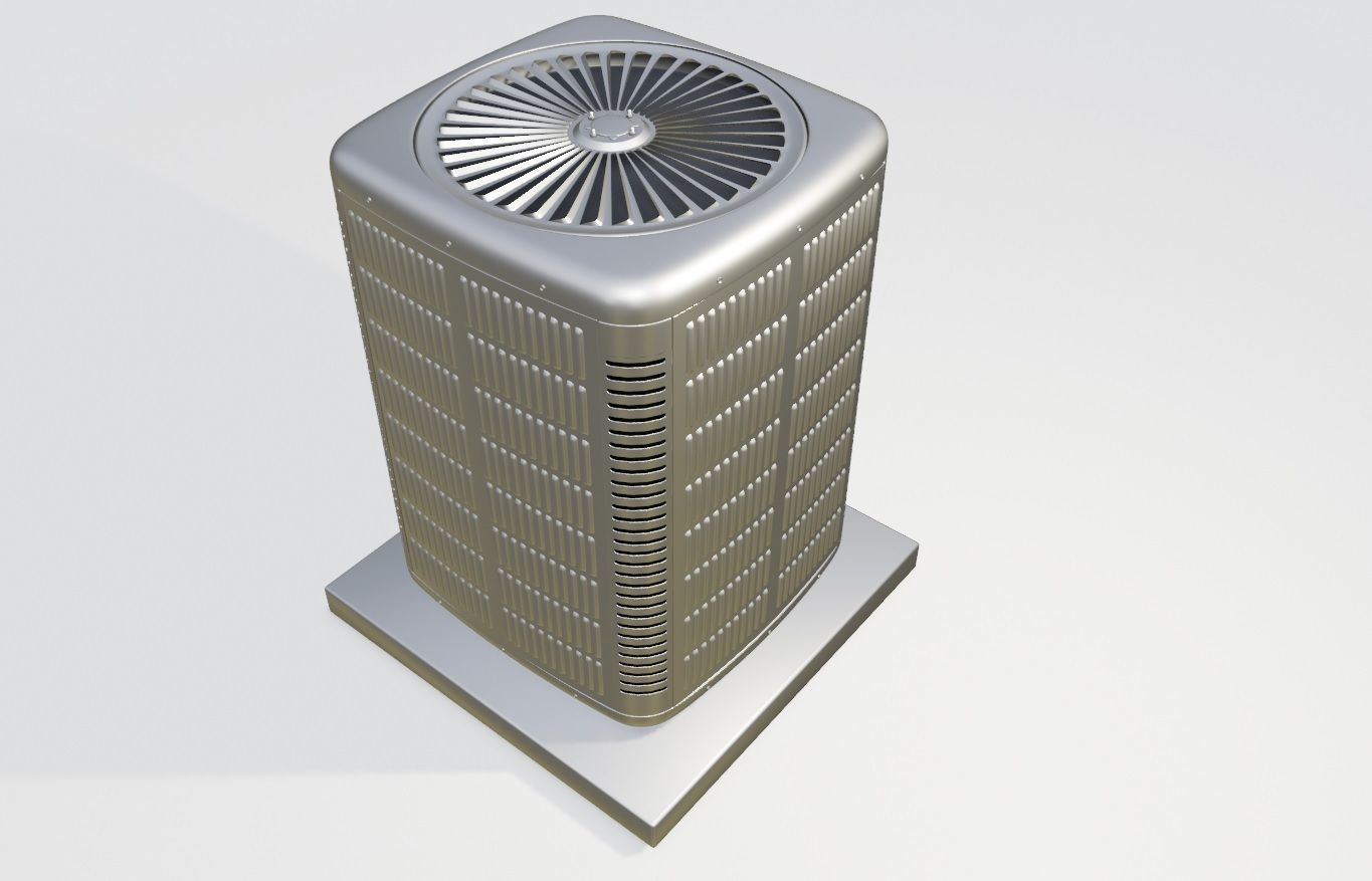 Heating and air conditioner unit on the stand 3D model_8