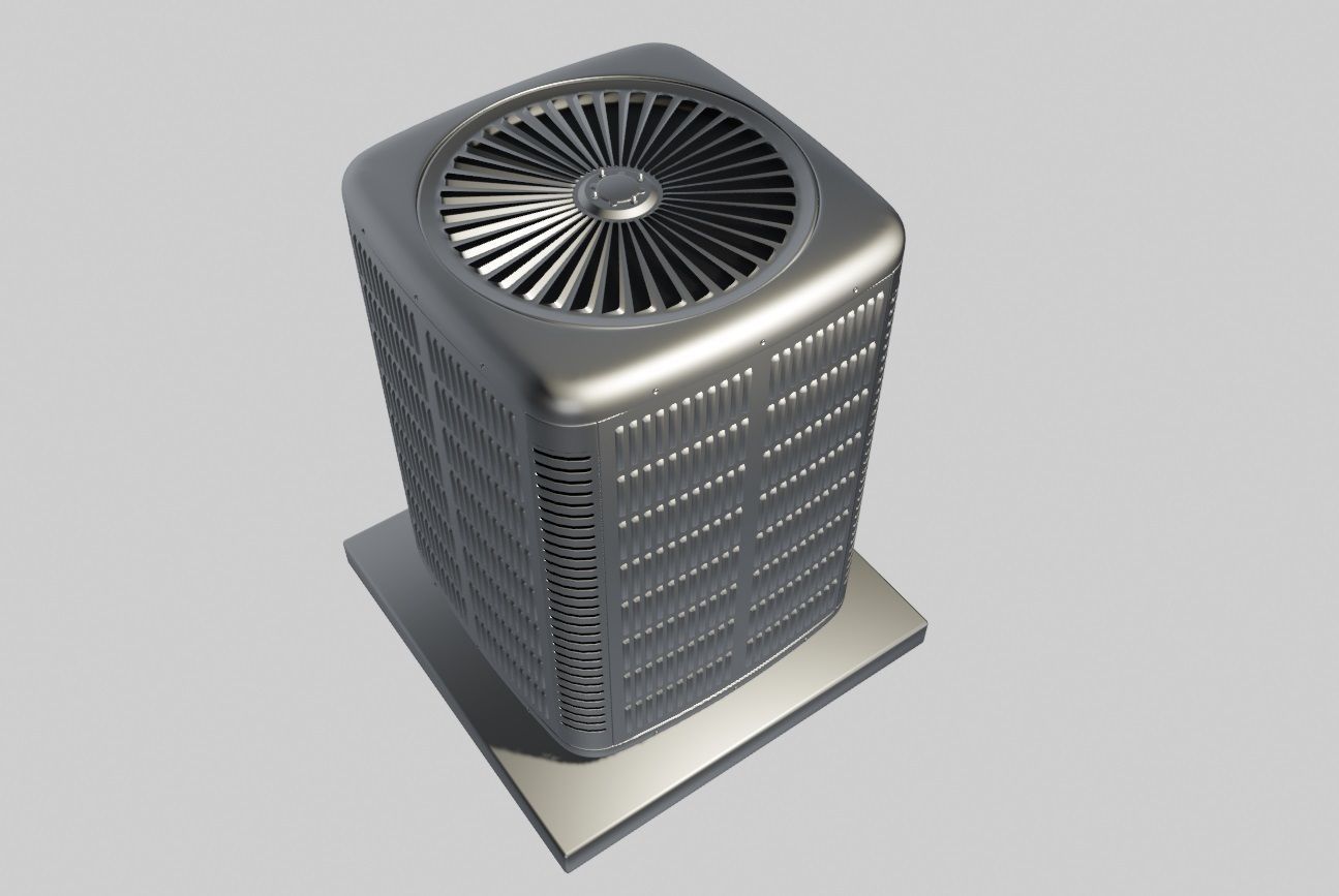 Heating and air conditioner unit on the stand 3D model_7