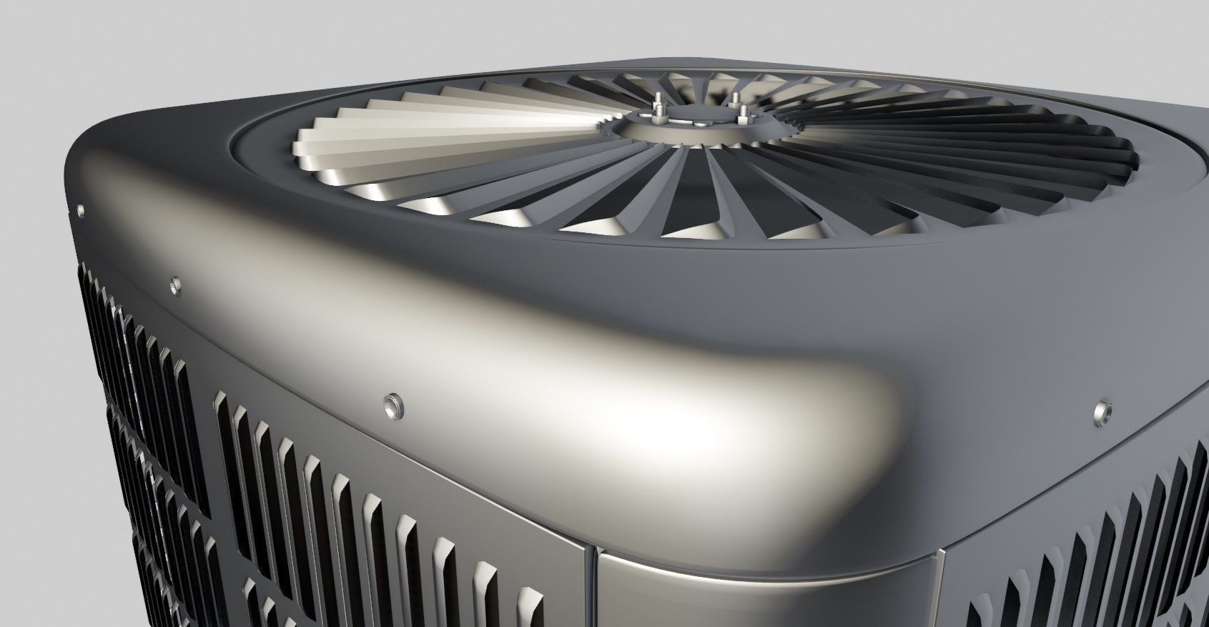 Heating and air conditioner unit on the stand 3D model_1