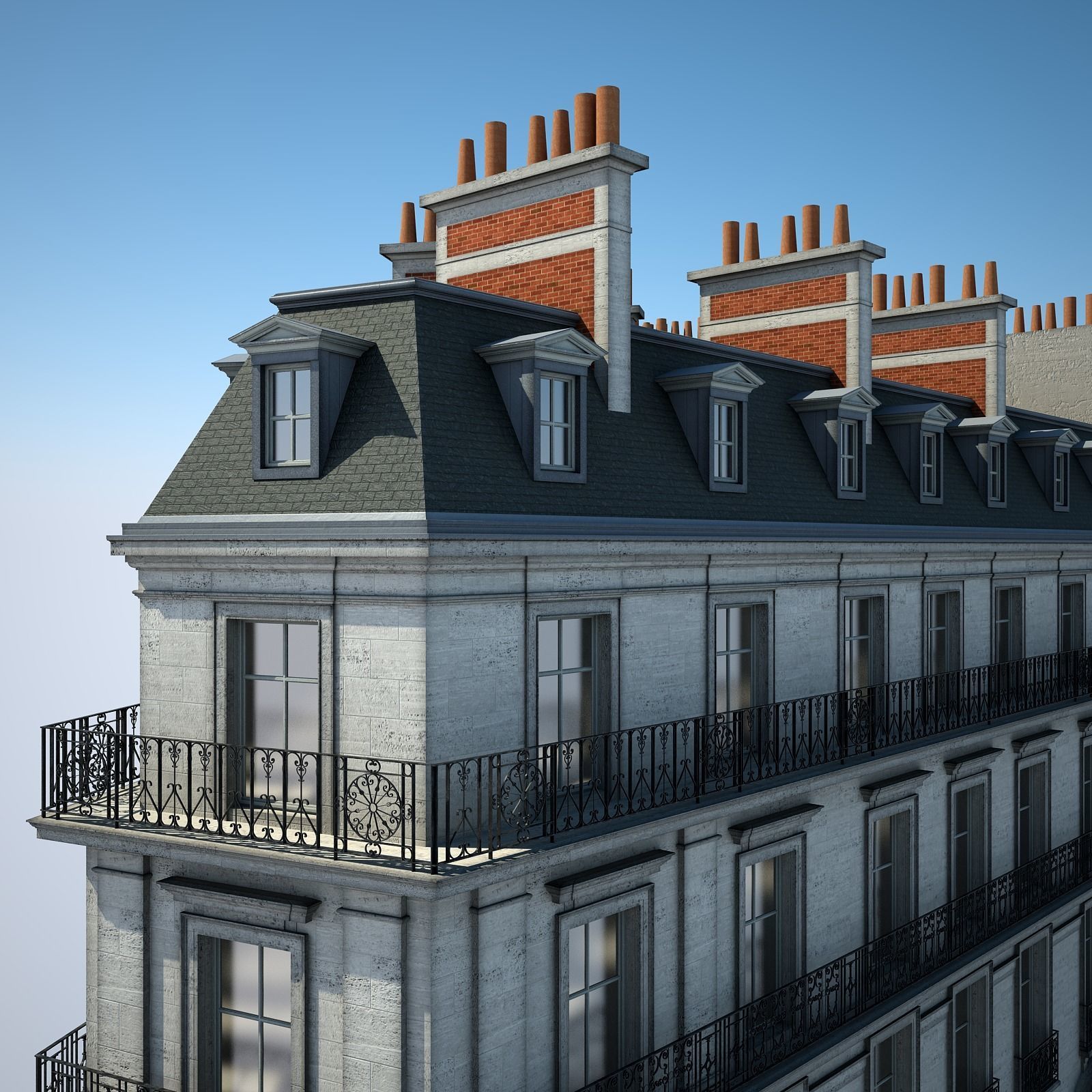 Old Building XV 3D model_6