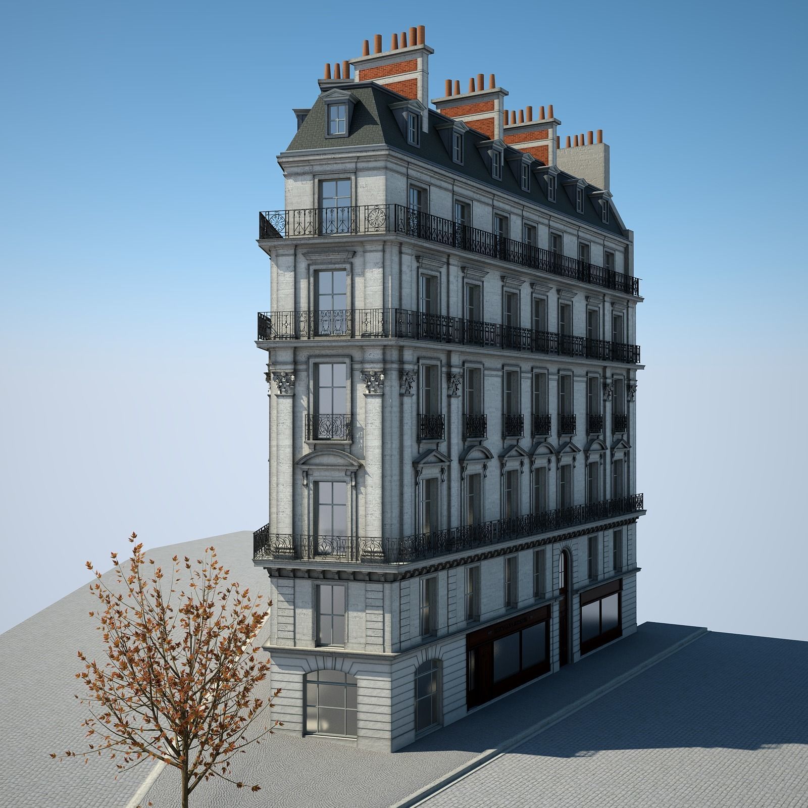 Old Building XV 3D model_4