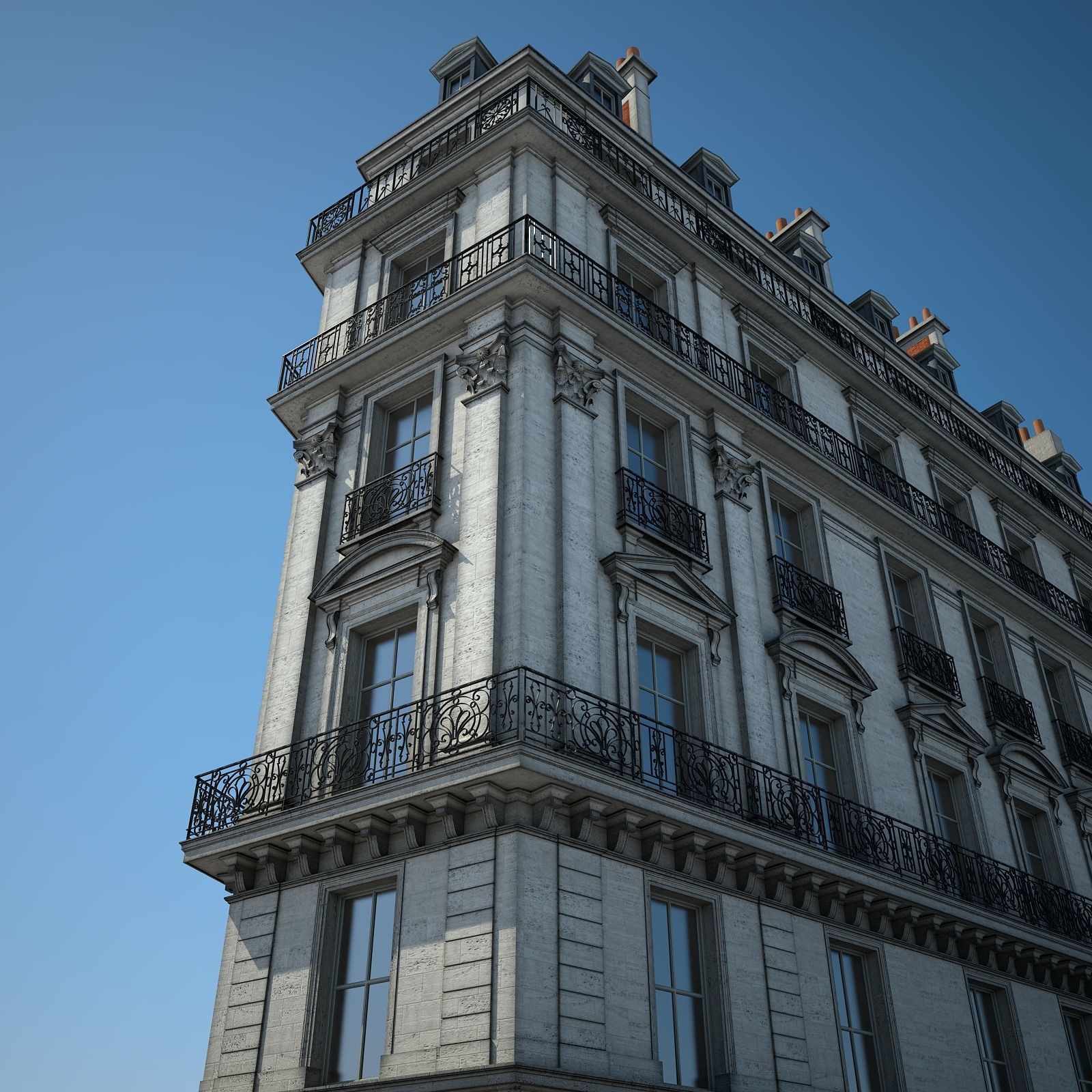 Old Building XV 3D model_5