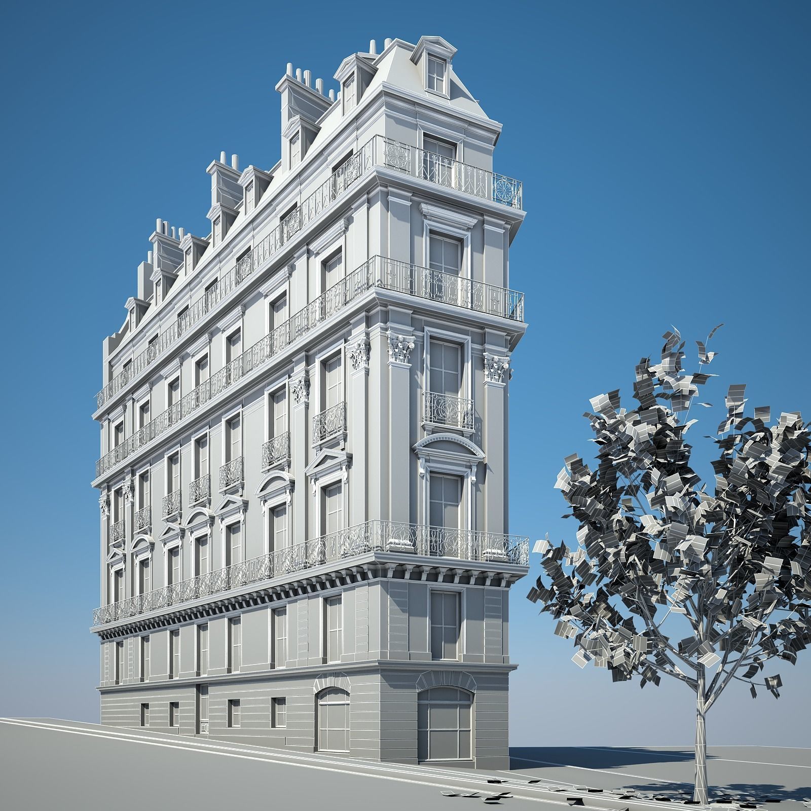 Old Building XV 3D model_9