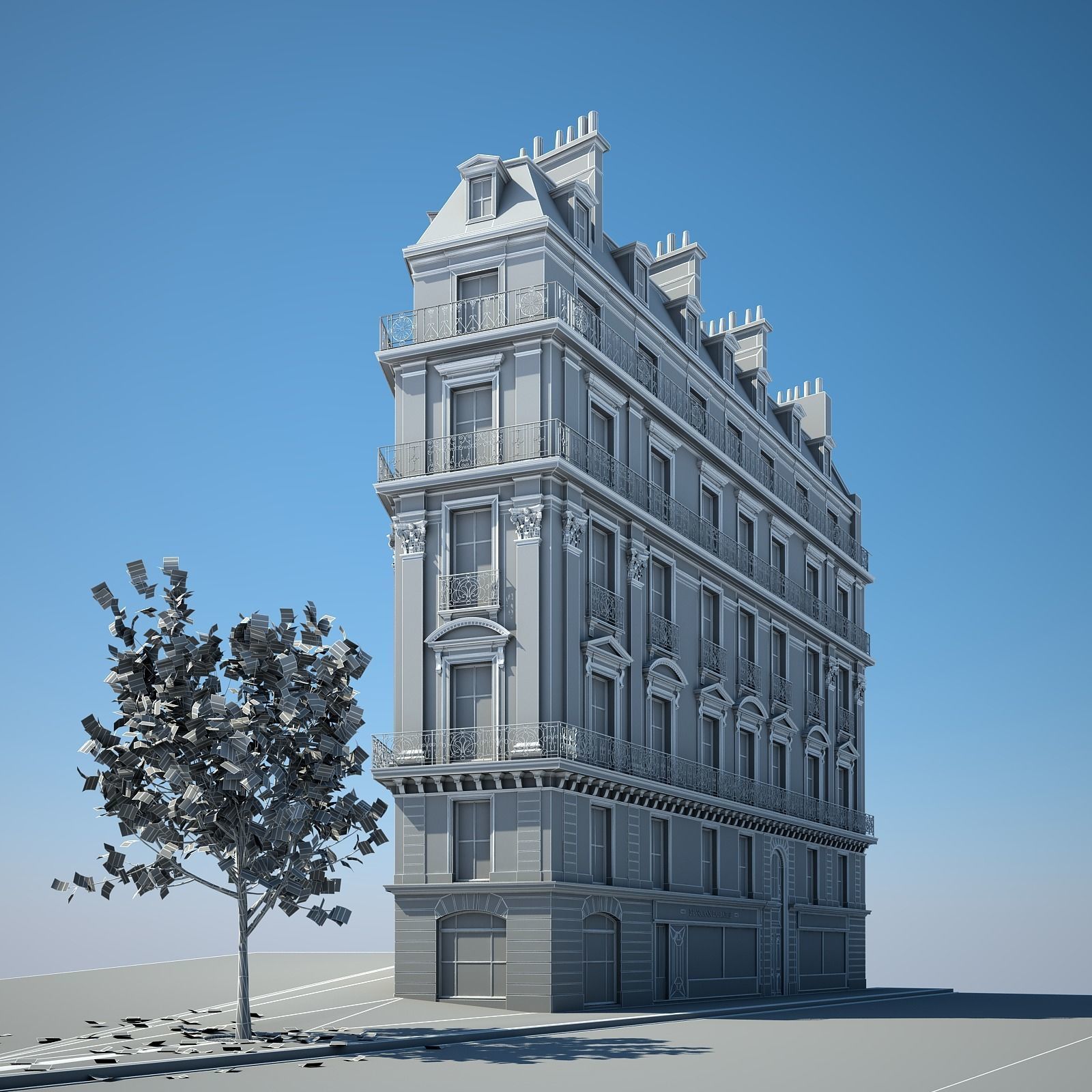 Old Building XV 3D model_10