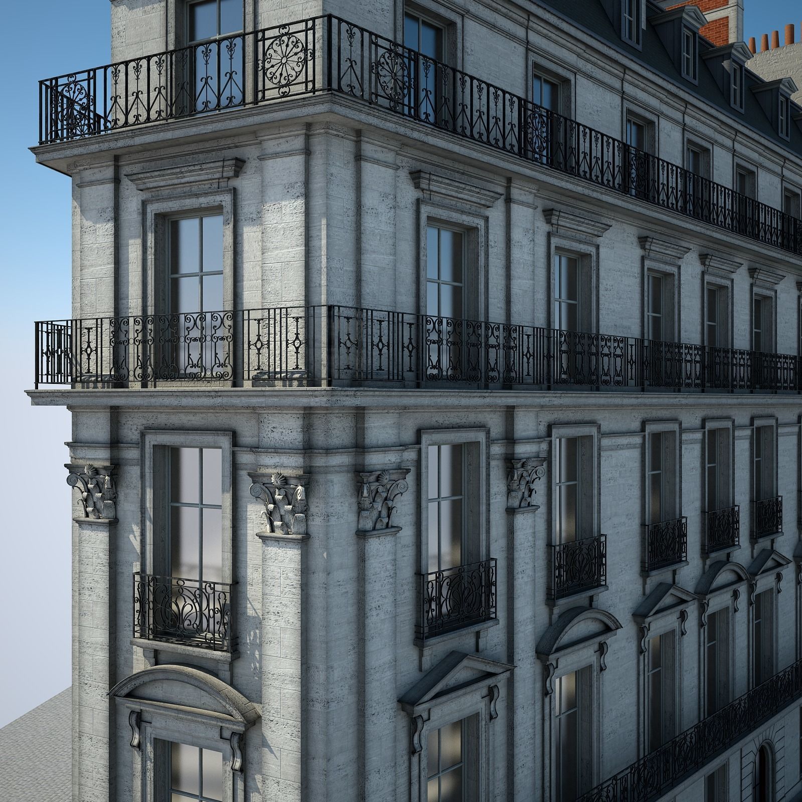 Old Building XV 3D model_7