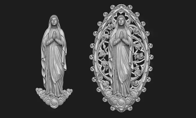 Madonna in Leaves 3D print model