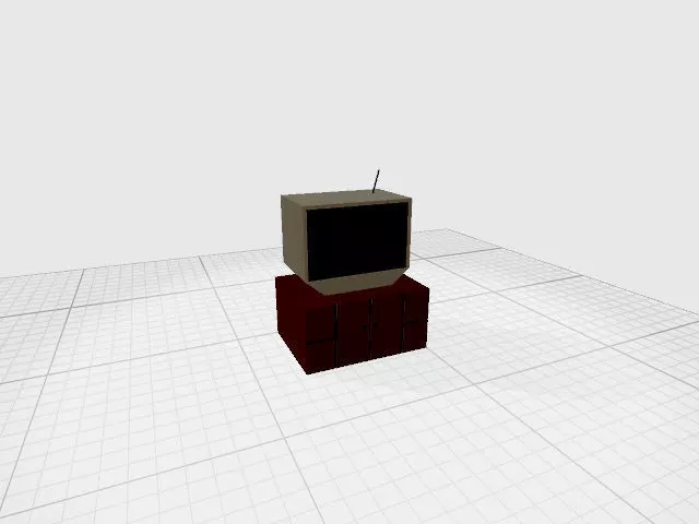 Old TV Low-poly 3D model_0