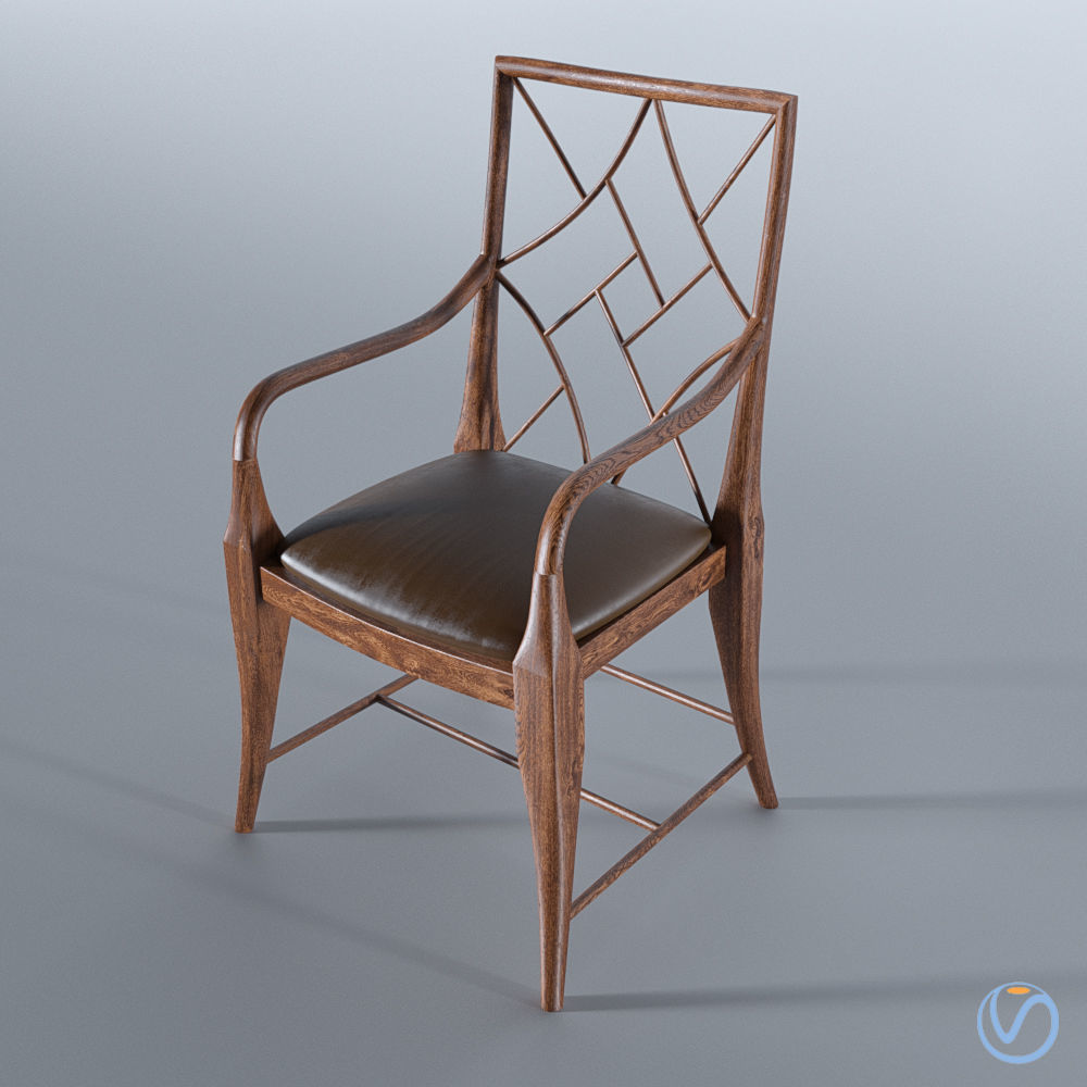 Delicate Trellis Armchair 3D model_2