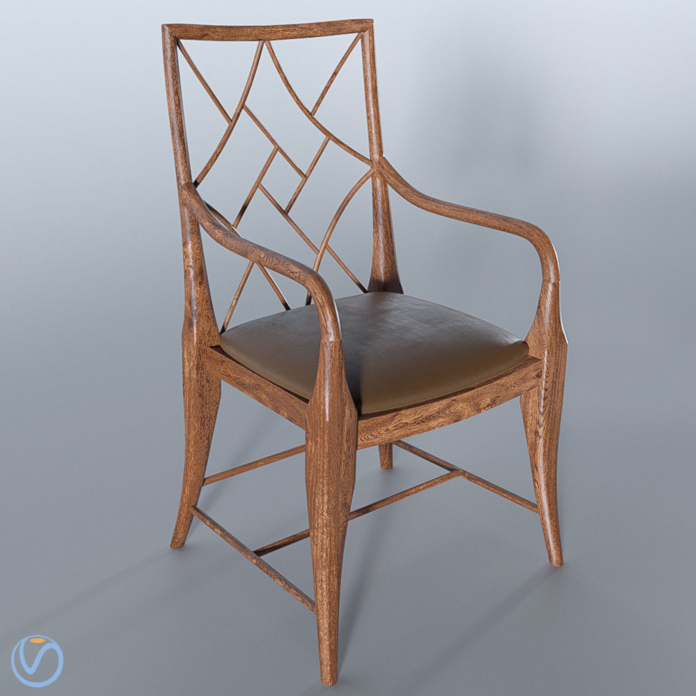Delicate Trellis Armchair 3D model_1