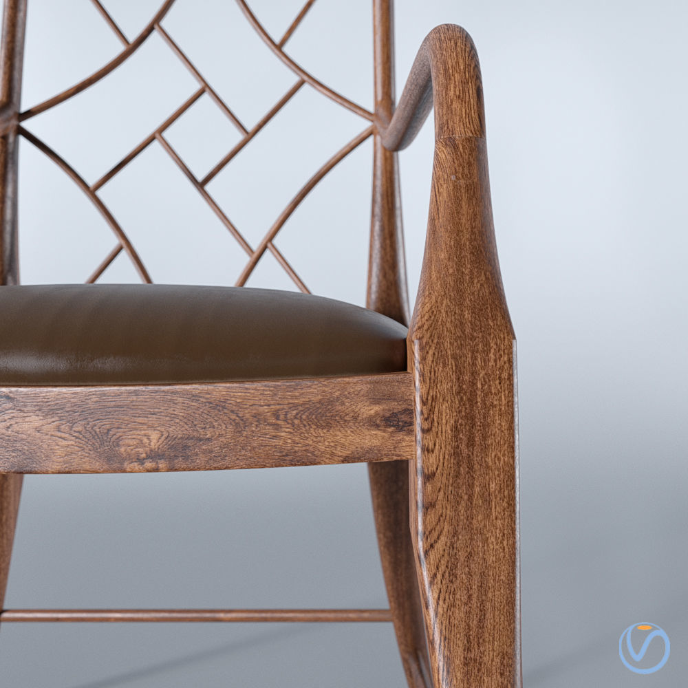 Delicate Trellis Armchair 3D model_4