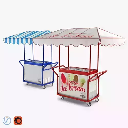 Hand Trolley with Ice Cream Freezer
