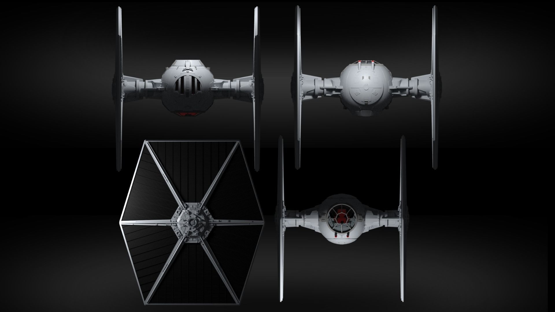 Star Wars Imperial Tie Fighter Free 3D model_5