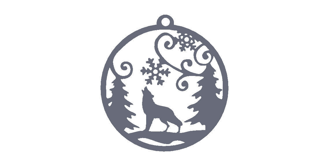 Wolf Ornament 3D print model_2