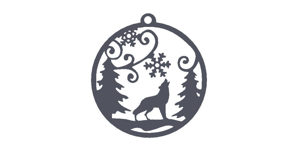 Wolf Ornament 3D print model_3