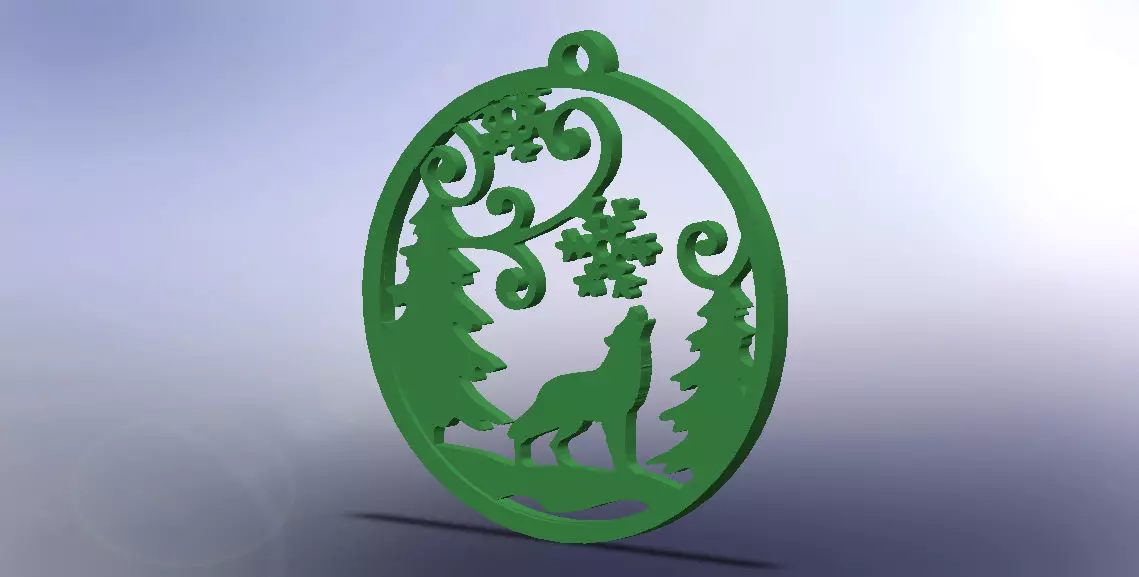 Wolf Ornament 3D print model_0
