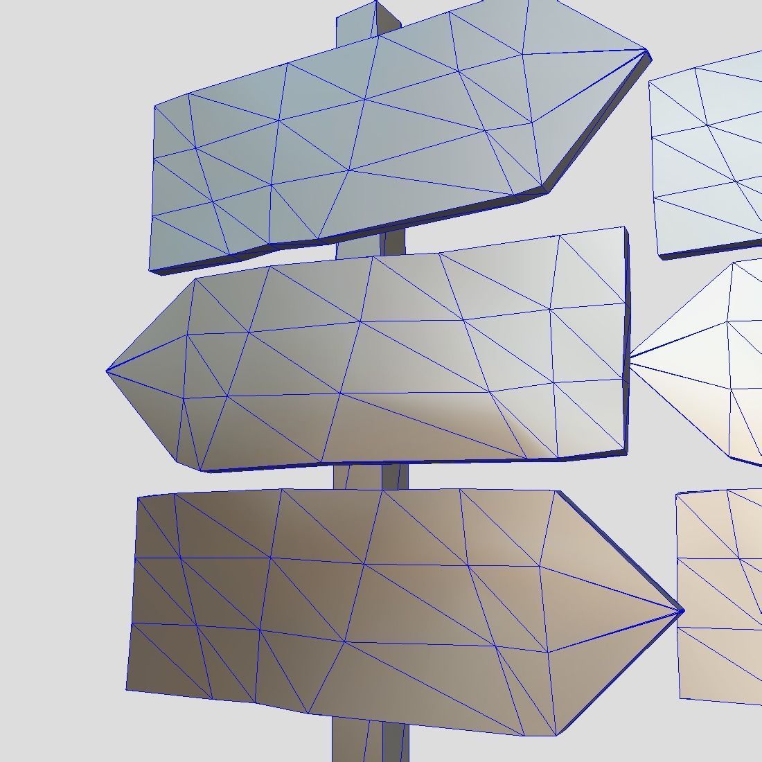 Wooden Sign Set Low-poly 3D model_19