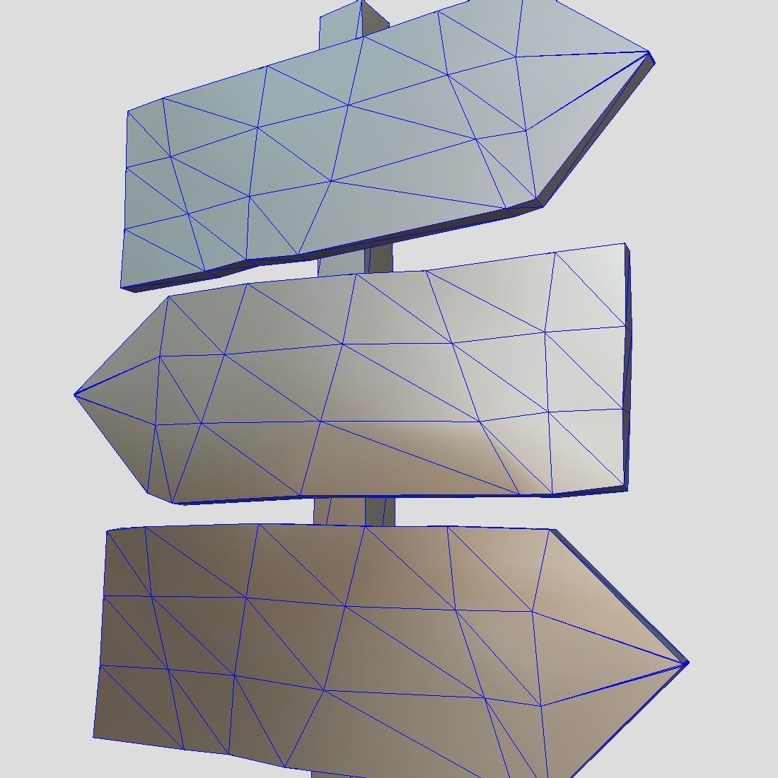 Wooden Sign Set Low-poly 3D model_21