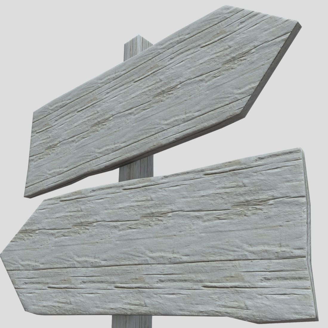 Wooden Sign Set Low-poly 3D model_15
