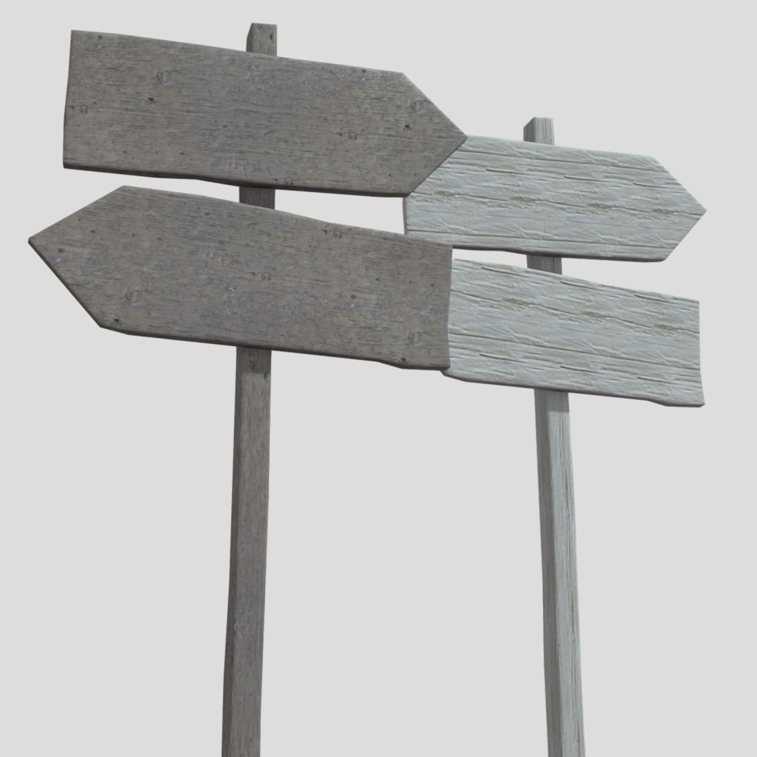 Wooden Sign Set Low-poly 3D model_17