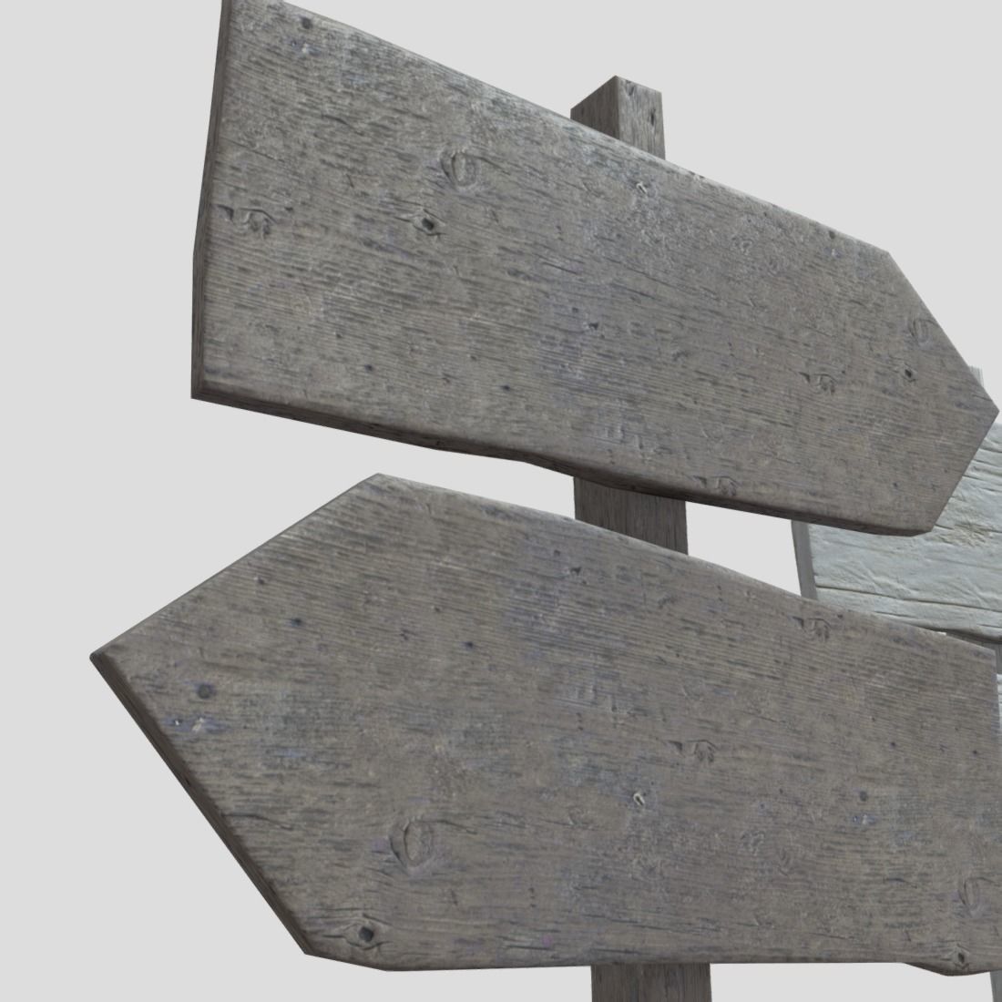 Wooden Sign Set Low-poly 3D model_13
