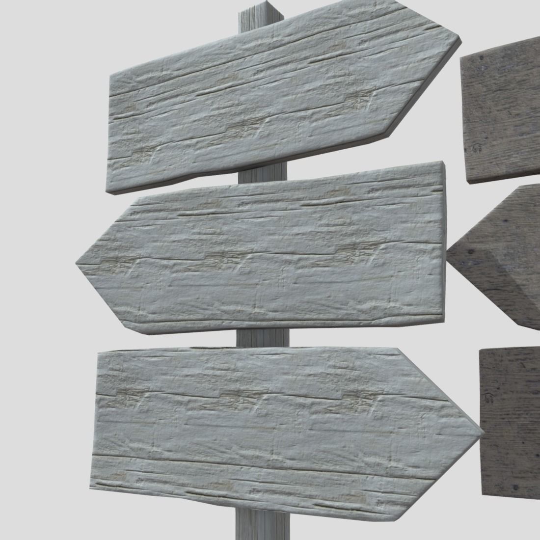 Wooden Sign Set Low-poly 3D model_18