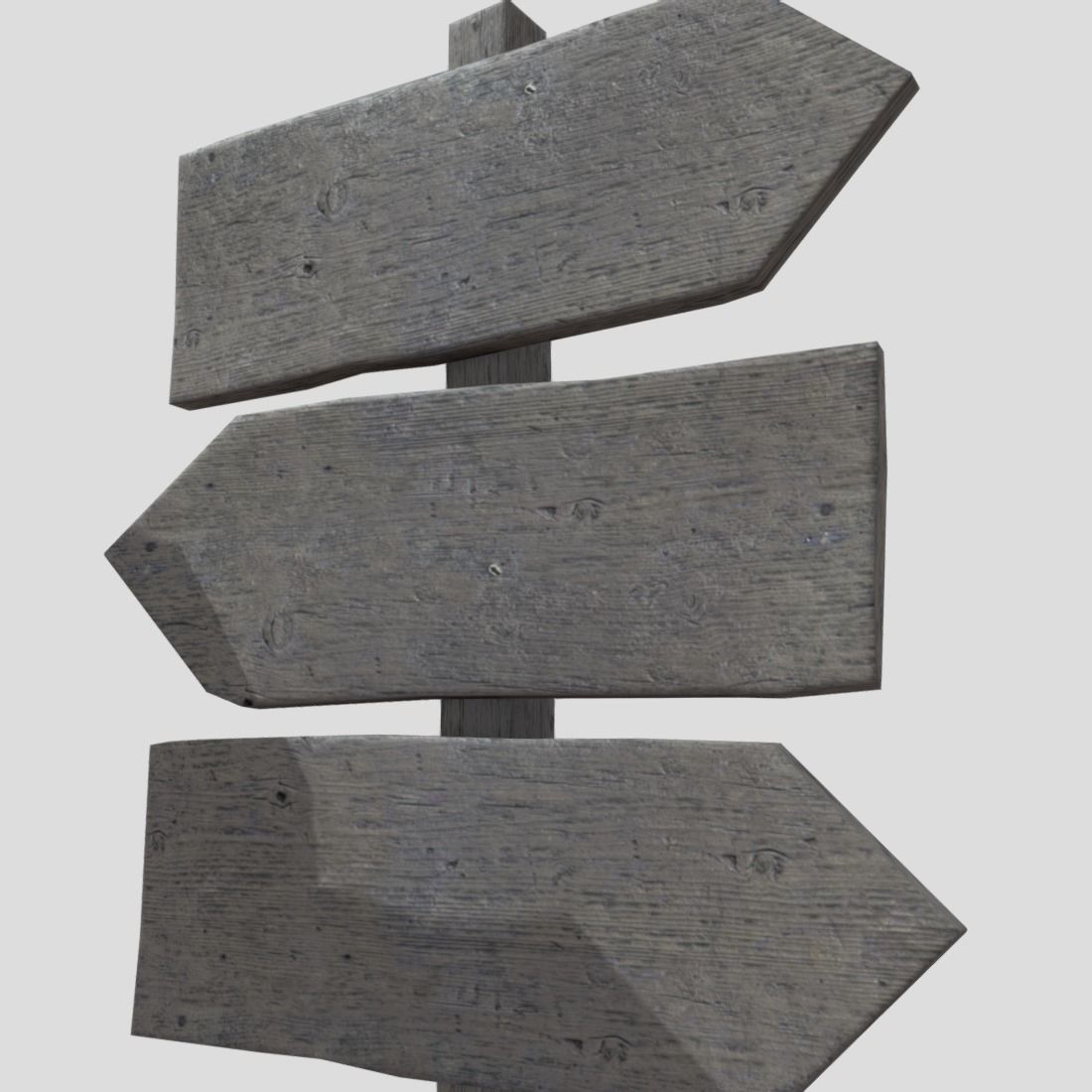 Wooden Sign Set Low-poly 3D model_20