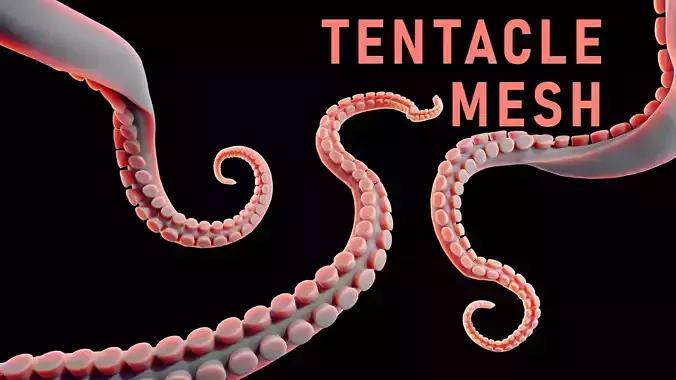 Rigged Tentacle Low-poly 3D model